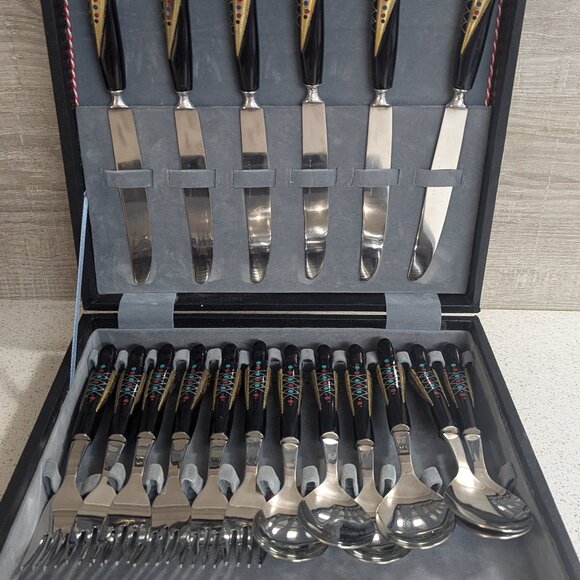 Vintage Alfred Haddad Firebird Phoenix Bird Handle Cutlery - 18 piece set - Picture 2 of 10